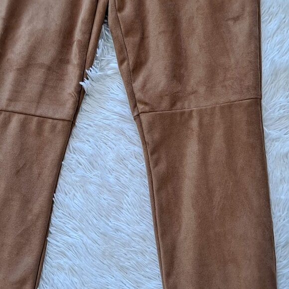 Mixit Size Small Full Length Faux Suede Traditional Brown Leggings NWT - Picture 2 of 7